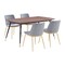 Armen Living Messina Gray Velvet 5 Piece Rectangular Dining Set SETMSDIGRY5E - alternate 1